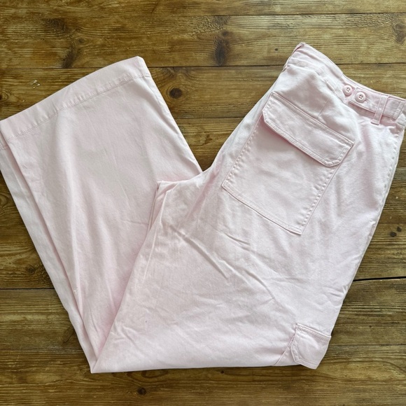 Universal Thread Cotton‎ Spandex PINK High-Rise Cargo Pants Women's 16 NEW - Picture 11 of 15